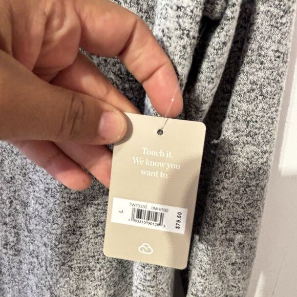 Lucky Brand Round Sweater Dress Charcoal Grey Sz Large Knee Length Fall NEW - Picture 5 of 9